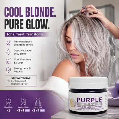 👱‍♀️Want to lighten your hair color?Your hair needs urgent care!🔥Moisturizing Purple Hair Mask with Long-Lasting Scent