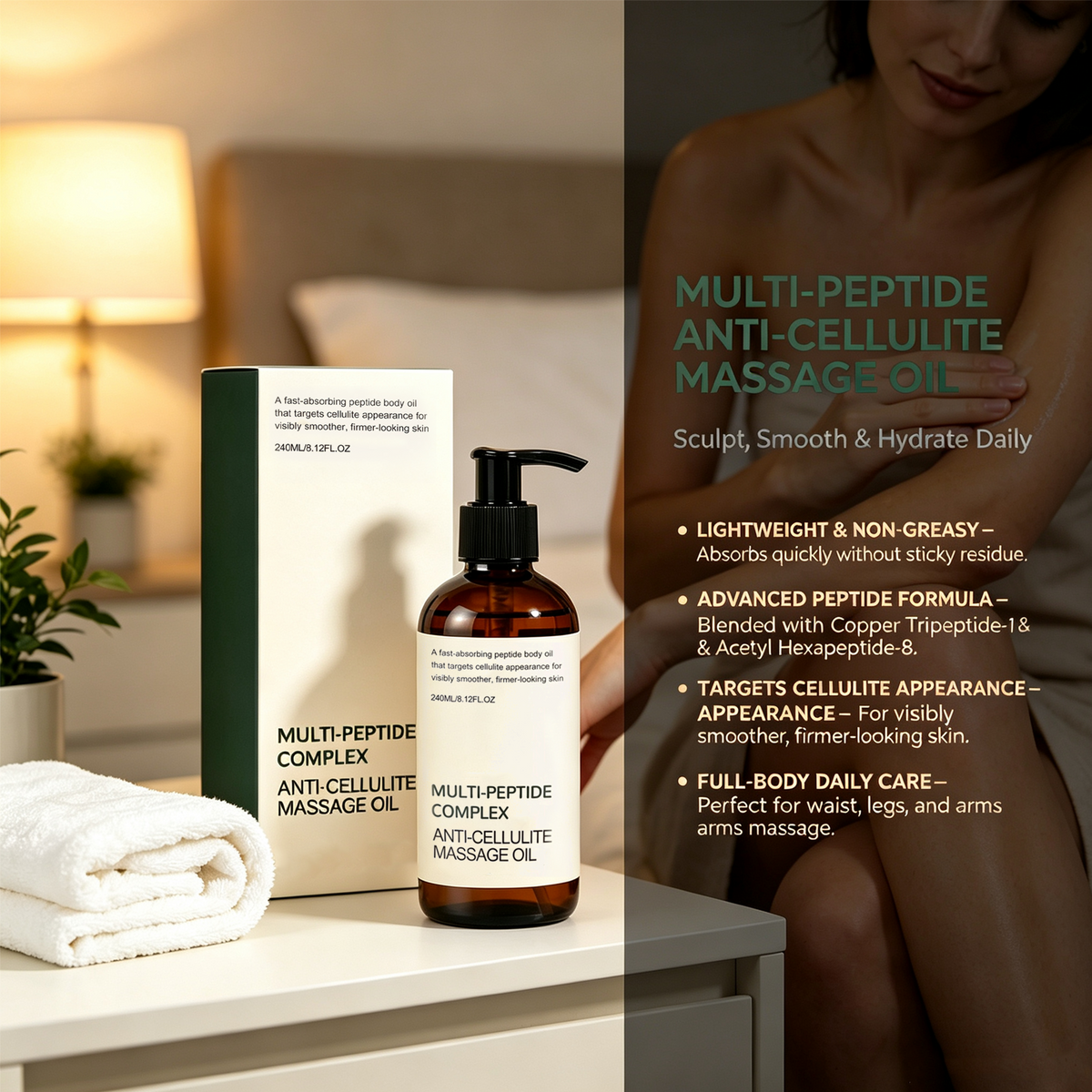 💝Multi-Peptide Complex Anti-Cellulite Massage Oil – Moisturizing, Smoothing & Comforting Body Care
