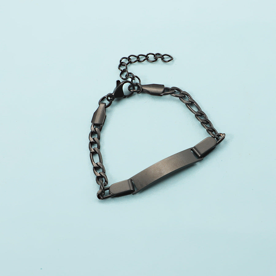 Unique Fashionable Kids' Gift  Style Stainless Steel Engravable Children's Bracelet