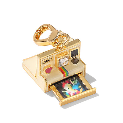 Enamel glazed three-dimensional Polaroid movable camera pendant high-end necklace