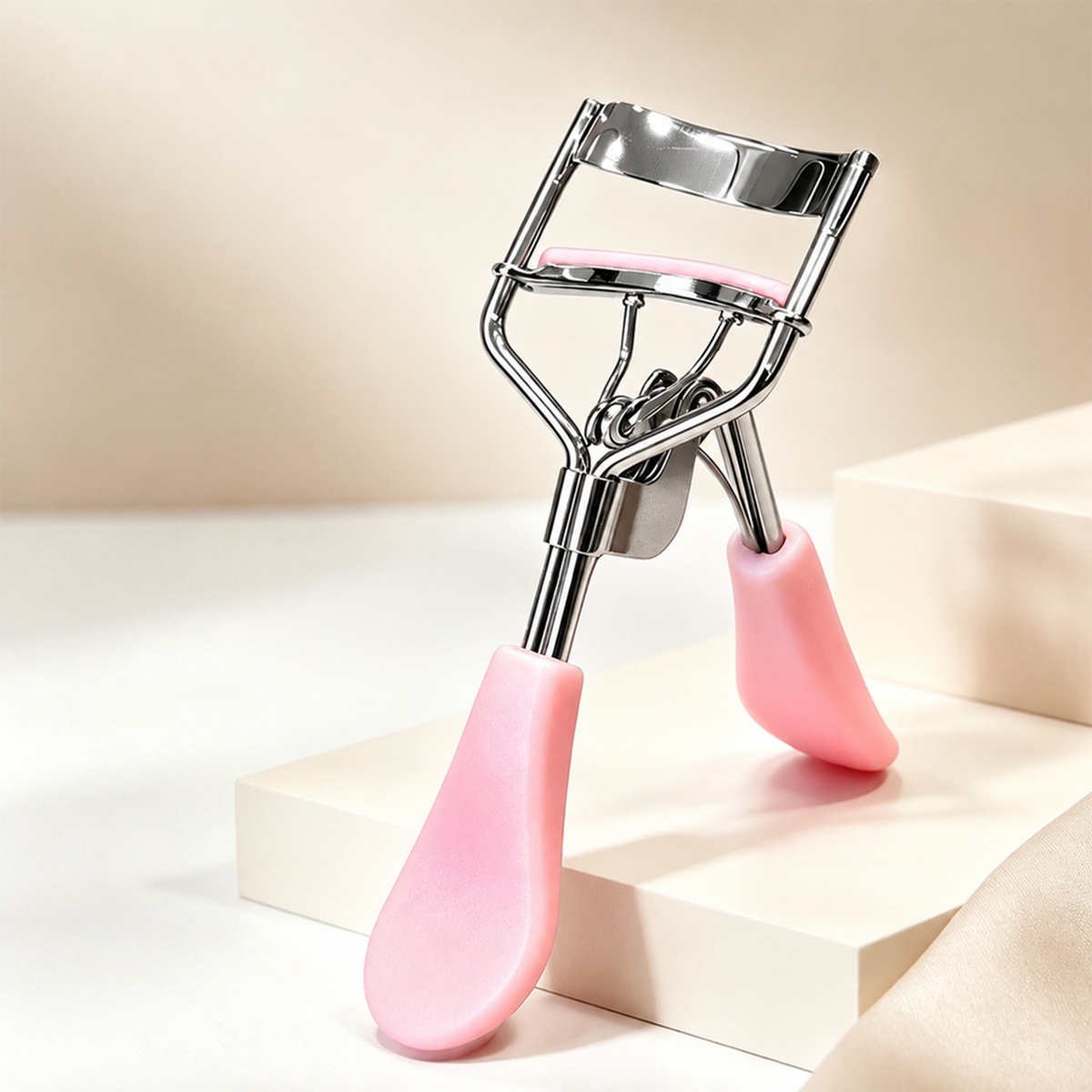 👁️✨Precision Stainless Steel Eyelash Curler with Soft Silicone Pad – Ergonomic Design for All Eye Shapes