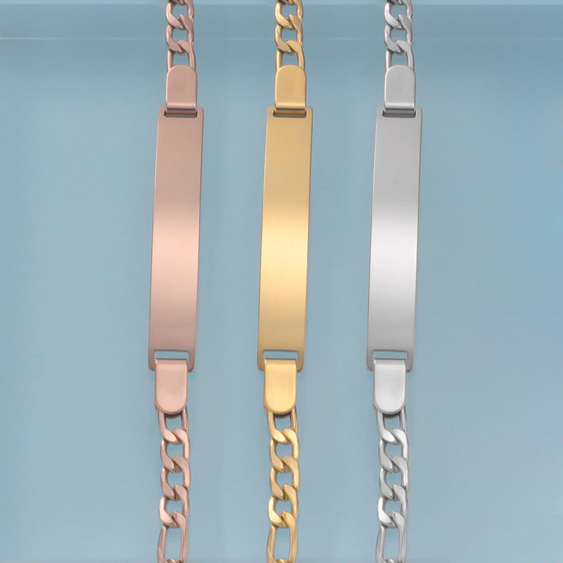 Unique Fashionable Kids' Gift  Style Stainless Steel Engravable Children's Bracelet