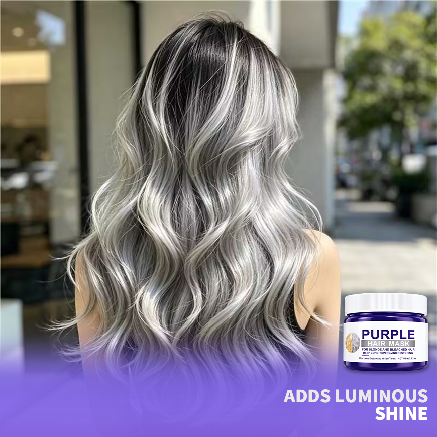👱‍♀️Want to lighten your hair color?Your hair needs urgent care!🔥Moisturizing Purple Hair Mask with Long-Lasting Scent