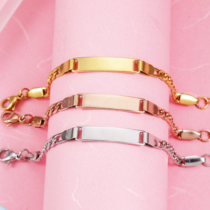 Unique Fashionable Kids' Gift  Style Stainless Steel Engravable Children's Bracelet