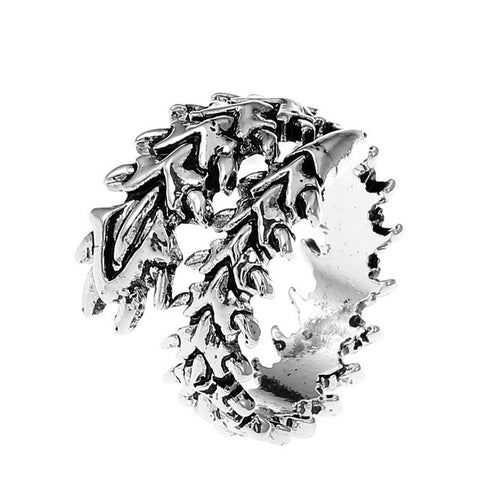 Punk Style Spine Skull Ring, Vintage Adjustable Open Design, Unisex Centipede Shape Finger Ring