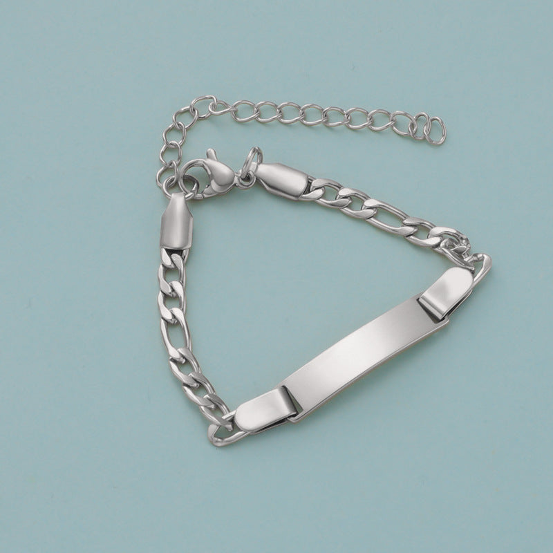 Unique Fashionable Kids' Gift  Style Stainless Steel Engravable Children's Bracelet