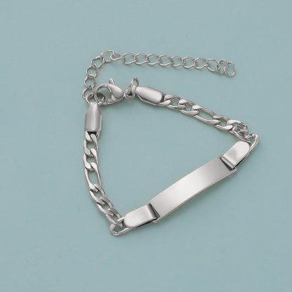 Unique Fashionable Kids' Gift  Style Stainless Steel Engravable Children's Bracelet