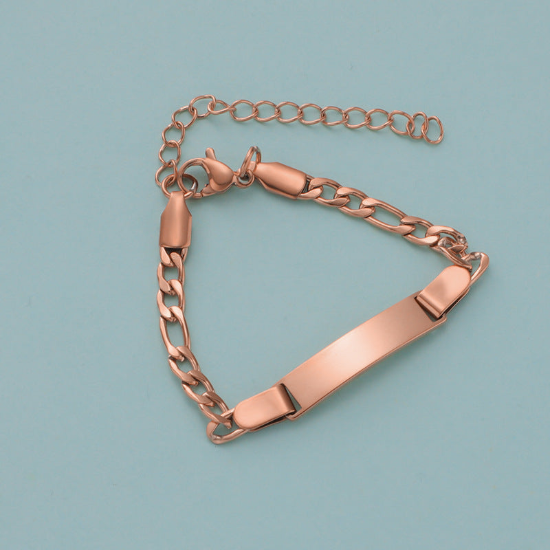 Unique Fashionable Kids' Gift  Style Stainless Steel Engravable Children's Bracelet
