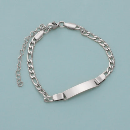 Unique Fashionable Kids' Gift  Style Stainless Steel Engravable Children's Bracelet