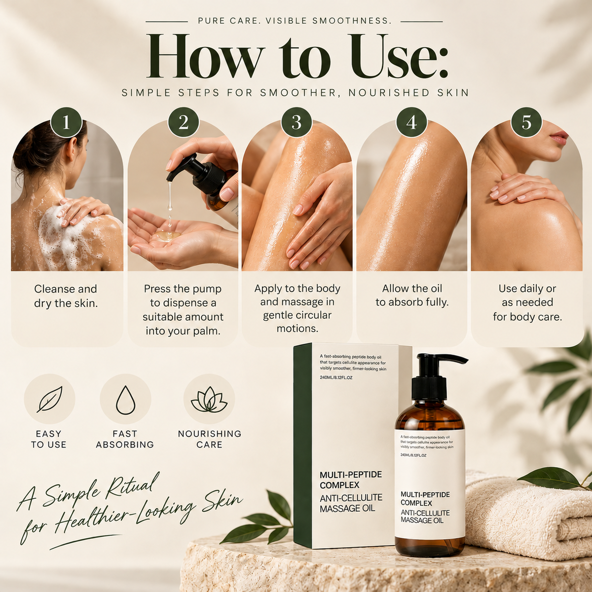 💝Multi-Peptide Complex Anti-Cellulite Massage Oil – Moisturizing, Smoothing & Comforting Body Care