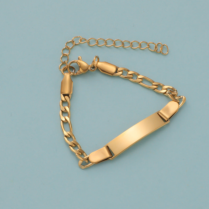 Unique Fashionable Kids' Gift  Style Stainless Steel Engravable Children's Bracelet