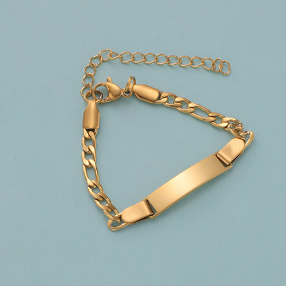 Unique Fashionable Kids' Gift  Style Stainless Steel Engravable Children's Bracelet